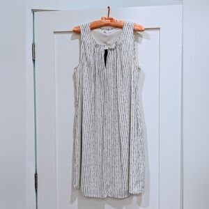 Elegant White Striped Dress